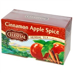 Celestial Seasonings, Вкус корицы и яблока, без кофеина, 20 чайных пакетиков, 48 г