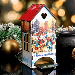 Чайный домик  «Дед Мороз с мышкой», с новым счастьем, 9,5×9,5×20 см