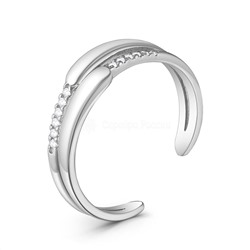 Кольцо из серебра с фианитами родированное 401012-969р