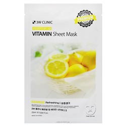 Освежающая маска для лица с витаминами Refreshing Essencial Up 3W Clinic, Корея, 25 мл