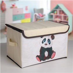 Короб для хранения с крышкой «Малыш панда», 38×25×24 см