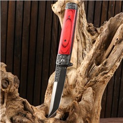 Нож складной "Танто", полуавтоматический, ручка дерево 22,8см, клинок 9,5см