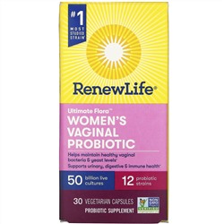 Renew Life, Ultimate Flora, Women's Vaginal Probiotic, 50 Billion, 30 Vegetarian Capsules