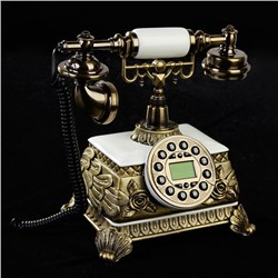 Ретро-телефон «Цветочки», бронза с пластиковыми вставками под керамику, 20 × 17 × 27 см