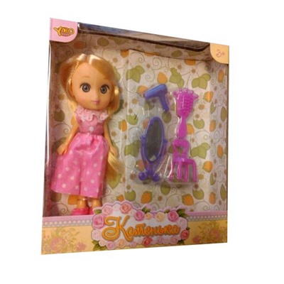 Кукла Катенька 16,5 см с набором "Красотка", ВОХ 15?5?19 см,  арт.M7068.