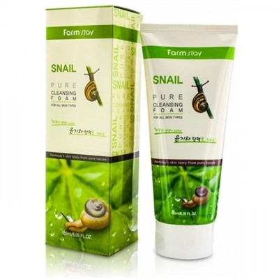 FarmStay Snail Pure Cleansing Foam Очищающая пенка для лица с муцином улитки, 180 мл