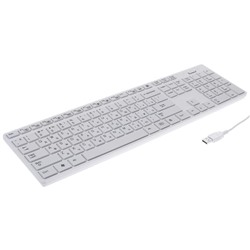 Клавиатура Smartbuy 204 Slim, поводная, мембранная, 107 клавиш, USB, белая