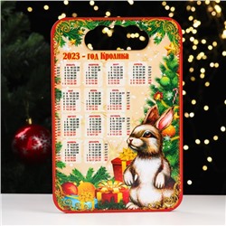 Доска разделочная "Год Кролика. Календарь", ламинация, дерево, 19х27,7 см