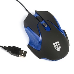 Мышь Jet.A Comfort OM-U57, игровая, проводная, оптическая, 1600dpi, 3 кнопки,USB,черно-синяя