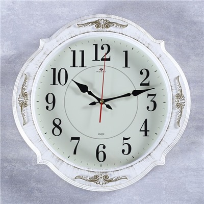 Часы настенные, серия: Классика, "Баконг", белое золото, 40х40 см