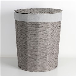 Корзина универсальная плетёная с крышкой Доляна «Классик», 43×43×53 см, цвет серый