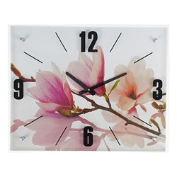 Часы настенные, серия: Цветы, "Бело-сиреневые цветы", 40х50  см, микс