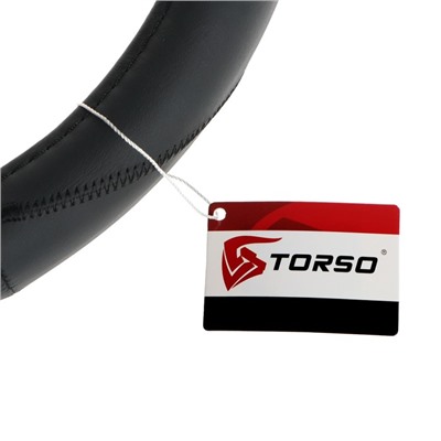 Оплётка TORSO, натуральная кожа, размер 38 см, черный
