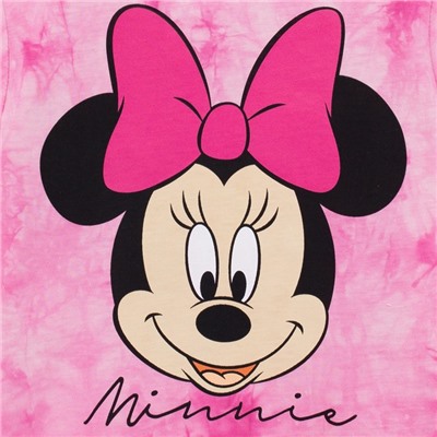 Футболка для девочки "Minnie", Минни Маус, «Тай-дай», рост 86-92 см, цвет розовый