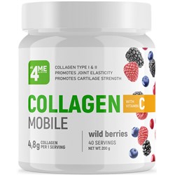 Коллаген и витамин C со вкусом диких ягод Collagen with vitamin C mobile wild berries 4ME Nutrition 200 гр.