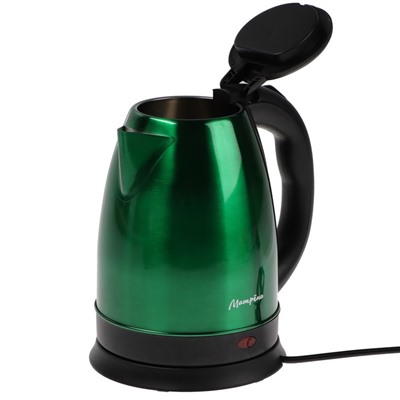 Чайник электрический МАТРЁНА MA-002, металл, 1.8 л, 1500 Вт, зелёно-чёрный