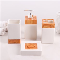Наборы аксессуаров для ванной комнаты Natural Quatro, 4 предмета (дозатор 380 мл мыльница, 2 стакана)