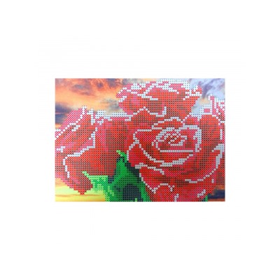 Ткань-схема для вышивания бисером и крестом "Розы" 13х18см (кбц 5004)