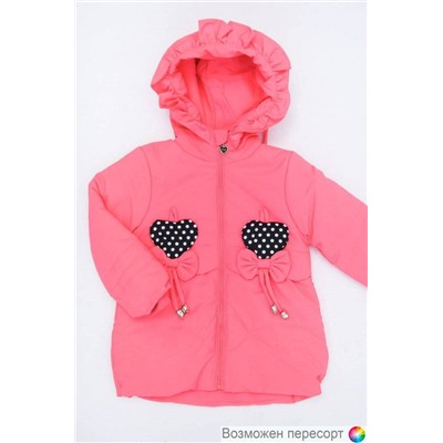 Куртка детская с цветными сердечками и капюшоном арт. 392011