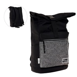 Рюкзак молодёжный эргономическая спинка Hatber City Style, 57 х 26 х 15,5 см, отделение для ноутбука, чёрный/серый