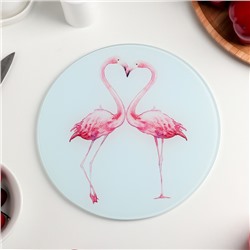 Доска разделочная 20 см "Влюбленные фламинго"