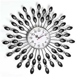 Часы настенные, серия: Ажур, "Перья павлина", плавный ход, d=48 см, циферблат 14 см