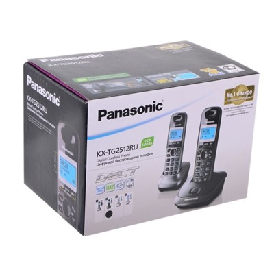 Радиотелефон Dect Panasonic KX-TG2512RU2 титан, АОН
