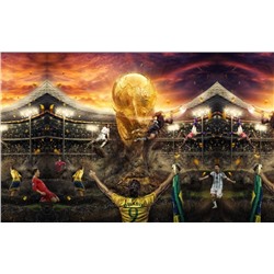 3D Фотообои «Битва за футбольный кубок»