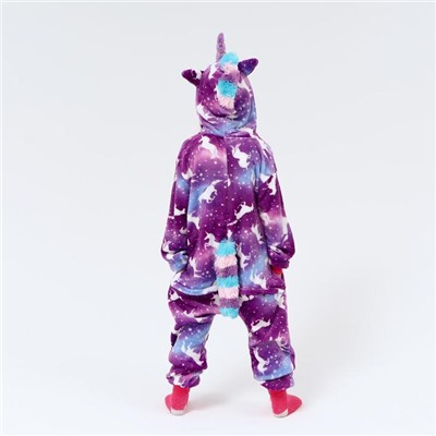 Кигуруми детский Единорог с рисунком единорога фиолетовый,рост120