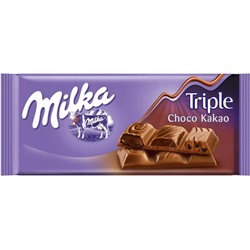 Шоколад Milka Triple Choco 90гр(плитка) (Германия) арт. 816114