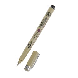 Ручка капиллярная для черчения Sakura Pigma Micron 08 линер 0.5 мм, черный, (высокое содержание пигмента)