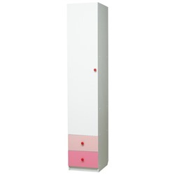 Шкаф с ящиками «Радуга», 400 × 490 × 2100 мм, цвет белый/ярко-розовый/светло-розовый