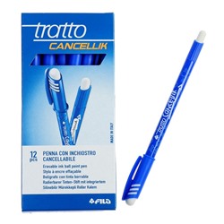 Ручка шариковая «Пиши-стирай» Tratto Ftratto Cancellik + ластик, 0.5 мм, синие чернила