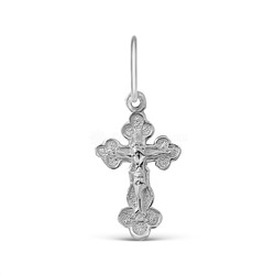 Крест из серебра родированный - 2,2 см
