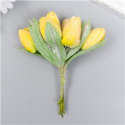 Цветы для декорирования "Заснеженные оранжевые тюльпаны" 1 букет=6 цветов 14 см