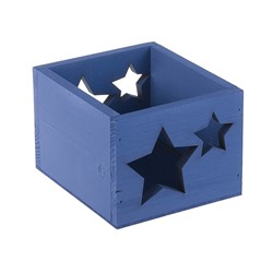 Кашпо деревянное 14.5×12.5×9 см Элегант "Звёзды", синий Дарим Красиво