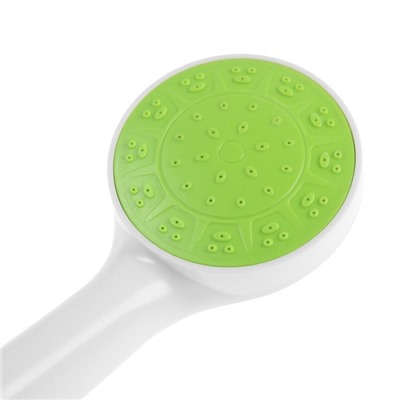 Душевая лейка ZEIN Z0207, пластик, 1 режим, цвет белый с зеленой вставкой
