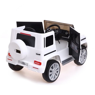 Электромобиль MERCEDES-BENZ G500, EVA колеса, кожаное сидение, цвет белый