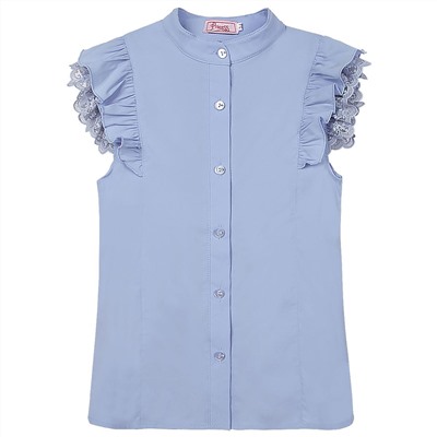 Блузка Техноткань голубого цвета для девочки