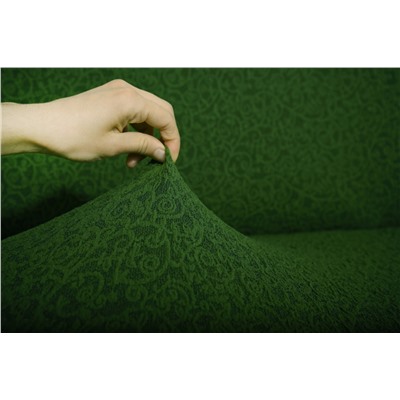 Чехол Жаккард на угловой диван, цвет Зеленый