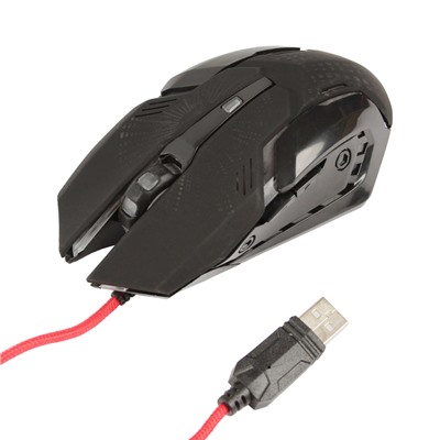 Игровой набор QUMO Respawn, клавиатура+мышь, проводной, мембранный, 2400 dpi, USB, черный