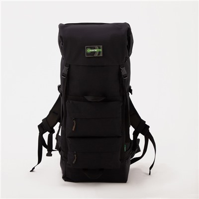 Рюкзак туристический на стяжке, 80 л, 4 наружных кармана, цвет чёрный