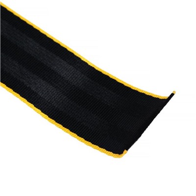 Нейлоновая лента, ремень 4.8 см × 3 м, черный с желтым кантом