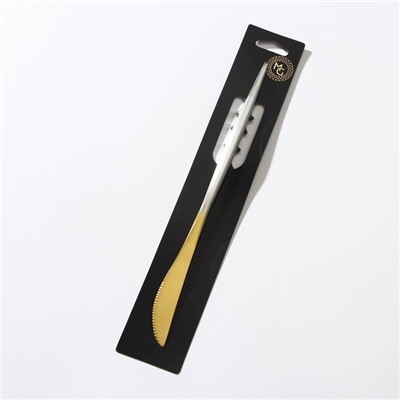 Нож столовый Magistro «Фолк», h=22 см, цвет золотой, серебряная ручка