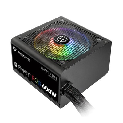 Блок питания Thermaltake ATX 600W Smart RGB 600 80+ (24+4+4pin) APFC 120mm fan color