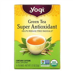 Yogi Tea, Зеленый чай, Super Antioxidant, 16 чайных пакетиков, 1,12 унции (32 г)