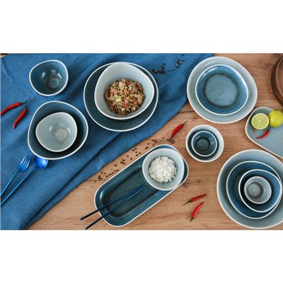 Блюдо для подачи Magistro Pearl, 33×10×3 см, цвет синий