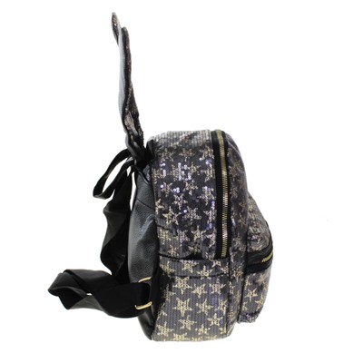 Стильный детский рюкзак с ушками Elestore_Flonge из эко-кожи золотисто-серого цвета.