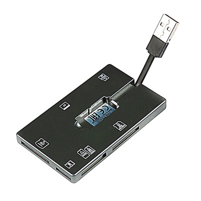 Картридер Canyon CNE-CARD2, USB 2.0, MS, SD, MMC, T-Flash, SDHC, Mini SD, RS-MMC, серый