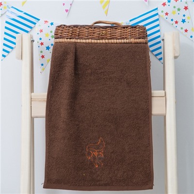 Махровое полотенце "Белка", размер 30х60 см, цвет коричневый